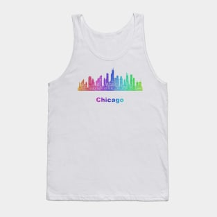 Rainbow Chicago skyline Tank Top